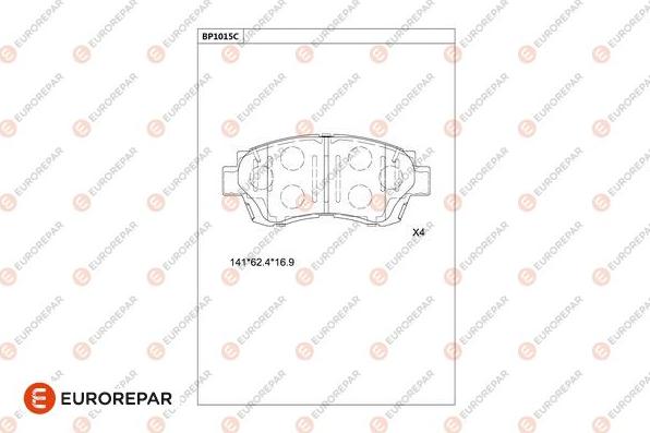 EUROREPAR 1681285080 - Kit pastiglie freno, Freno a disco autozon.pro