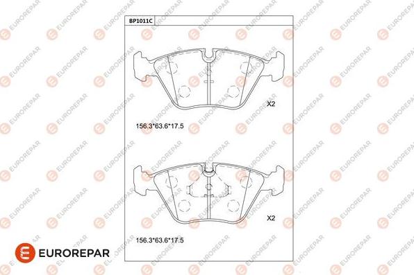 EUROREPAR 1681281480 - Kit pastiglie freno, Freno a disco autozon.pro