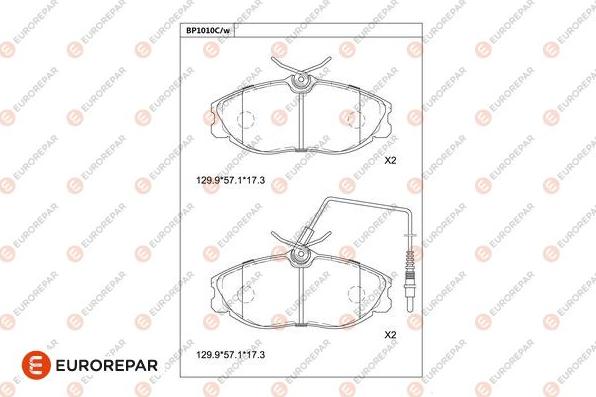 EUROREPAR 1681281280 - Kit pastiglie freno, Freno a disco autozon.pro