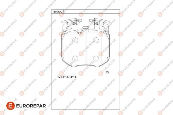 EUROREPAR 1681288280 - Kit pastiglie freno, Freno a disco autozon.pro