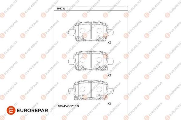 EUROREPAR 1681287280 - Kit pastiglie freno, Freno a disco autozon.pro