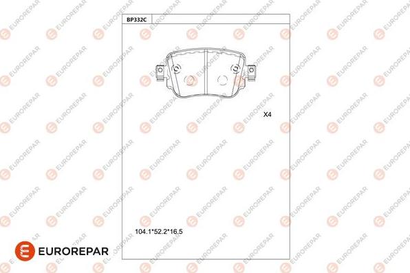 EUROREPAR 1681234180 - Kit pastiglie freno, Freno a disco autozon.pro