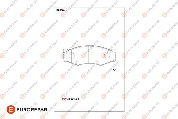 EUROREPAR 1681235080 - Kit pastiglie freno, Freno a disco autozon.pro