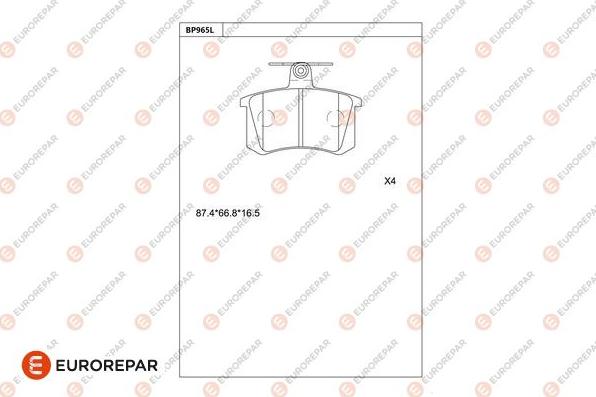 EUROREPAR 1681235180 - Kit pastiglie freno, Freno a disco autozon.pro