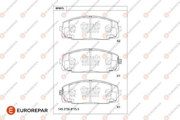 EUROREPAR 1681235880 - Kit pastiglie freno, Freno a disco autozon.pro