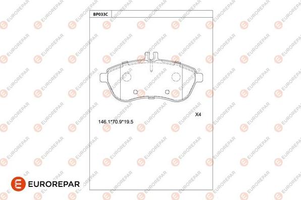 EUROREPAR 1681235780 - Kit pastiglie freno, Freno a disco autozon.pro