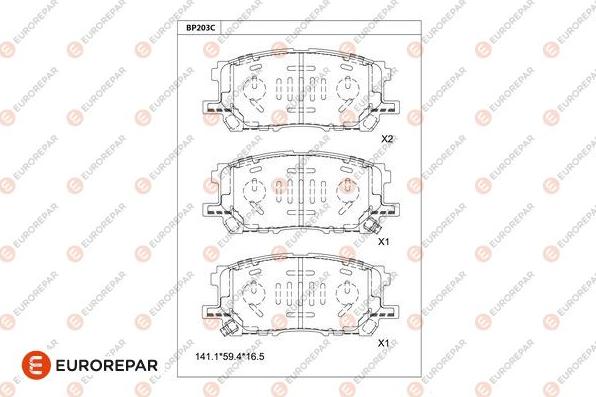 EUROREPAR 1681236680 - Kit pastiglie freno, Freno a disco autozon.pro