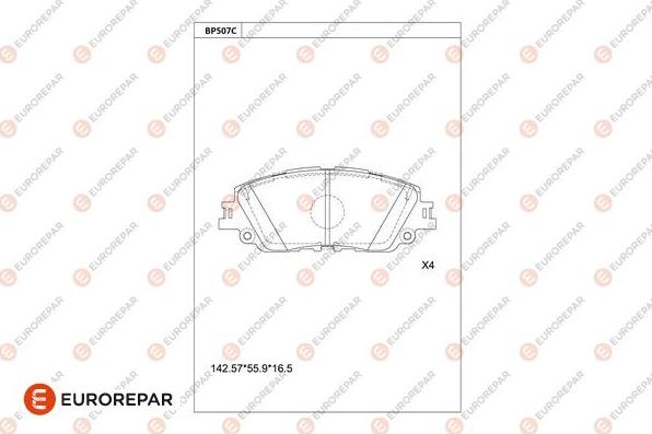 EUROREPAR 1681236280 - Kit pastiglie freno, Freno a disco autozon.pro