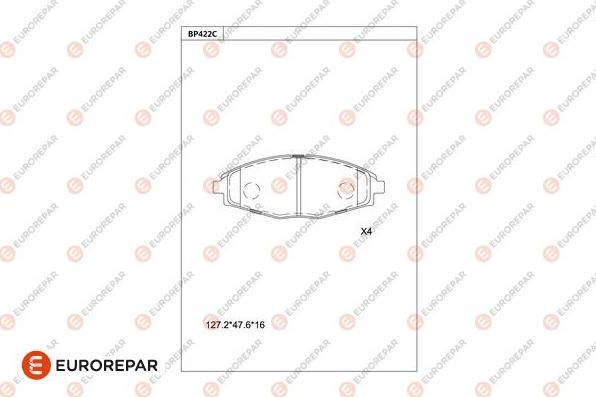 EUROREPAR 1681231580 - Kit pastiglie freno, Freno a disco autozon.pro