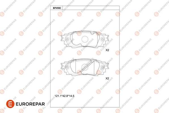 EUROREPAR 1681238880 - Kit pastiglie freno, Freno a disco autozon.pro