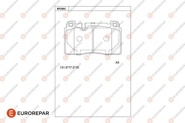 EUROREPAR 1681233680 - Kit pastiglie freno, Freno a disco autozon.pro