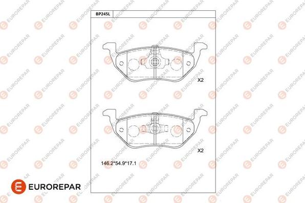 EUROREPAR 1681232280 - Kit pastiglie freno, Freno a disco autozon.pro