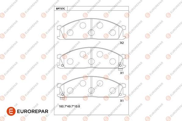 EUROREPAR 1681237180 - Kit pastiglie freno, Freno a disco autozon.pro