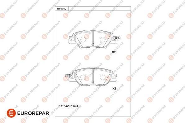 EUROREPAR 1681237280 - Kit pastiglie freno, Freno a disco autozon.pro