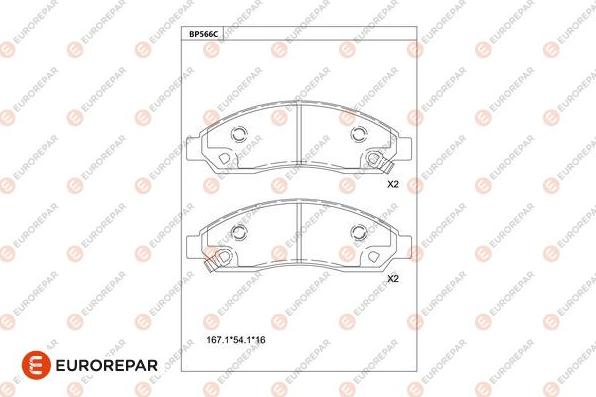 EUROREPAR 1681229880 - Kit pastiglie freno, Freno a disco autozon.pro