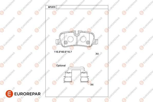 EUROREPAR 1681224380 - Kit pastiglie freno, Freno a disco autozon.pro