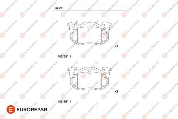 EUROREPAR 1681225480 - Kit pastiglie freno, Freno a disco autozon.pro