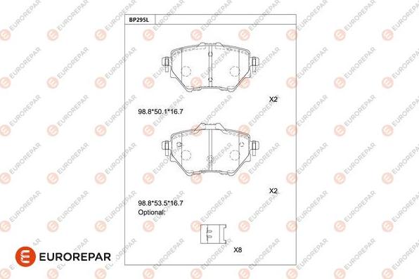 EUROREPAR 1681226180 - Kit pastiglie freno, Freno a disco autozon.pro