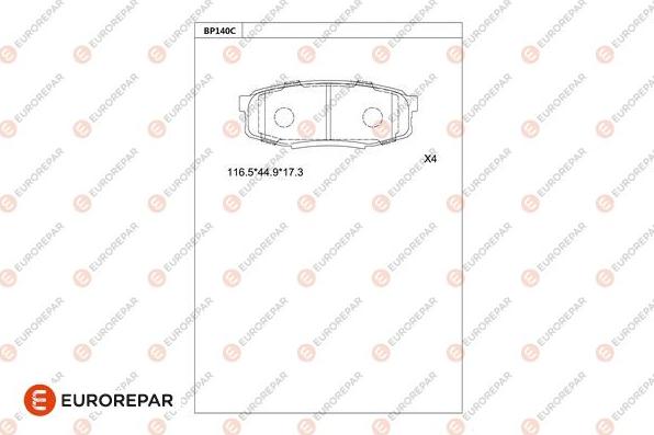 EUROREPAR 1681220680 - Kit pastiglie freno, Freno a disco autozon.pro