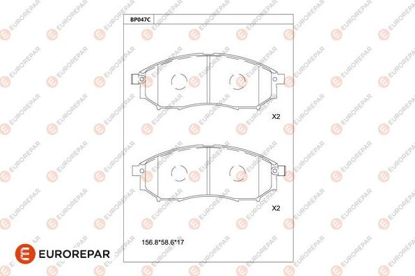 EUROREPAR 1681221680 - Kit pastiglie freno, Freno a disco autozon.pro