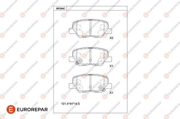 EUROREPAR 1681223480 - Kit pastiglie freno, Freno a disco autozon.pro