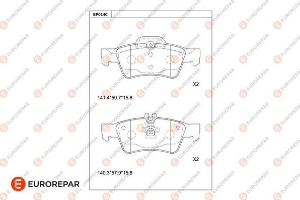 EUROREPAR 1681222980 - Kit pastiglie freno, Freno a disco autozon.pro