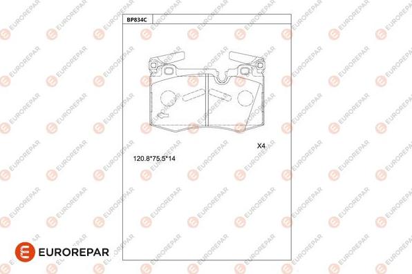 EUROREPAR 1681274080 - Kit pastiglie freno, Freno a disco autozon.pro