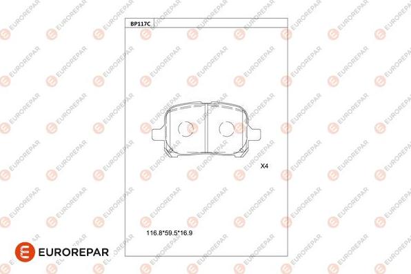 EUROREPAR 1681274380 - Kit pastiglie freno, Freno a disco autozon.pro