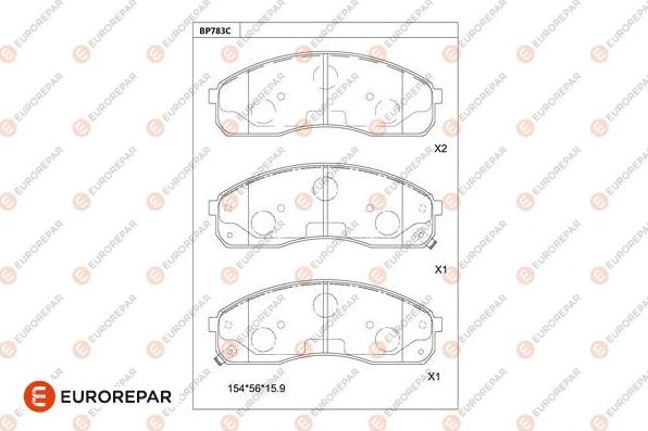 EUROREPAR 1681275980 - Kit pastiglie freno, Freno a disco autozon.pro