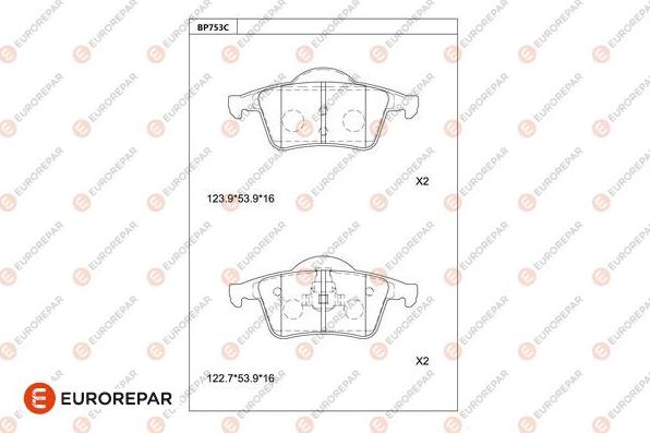 EUROREPAR 1681275080 - Kit pastiglie freno, Freno a disco autozon.pro