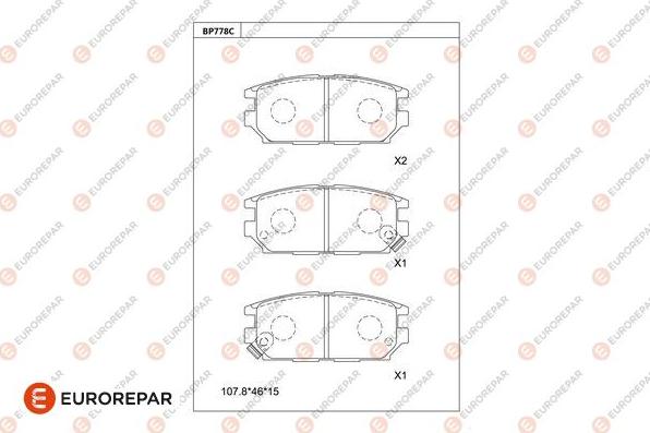 EUROREPAR 1681276980 - Kit pastiglie freno, Freno a disco autozon.pro