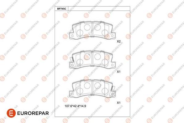 EUROREPAR 1681276280 - Kit pastiglie freno, Freno a disco autozon.pro