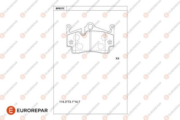 EUROREPAR 1681270280 - Kit pastiglie freno, Freno a disco autozon.pro