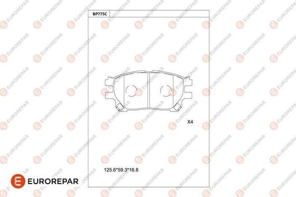 EUROREPAR 1681271680 - Kit pastiglie freno, Freno a disco autozon.pro