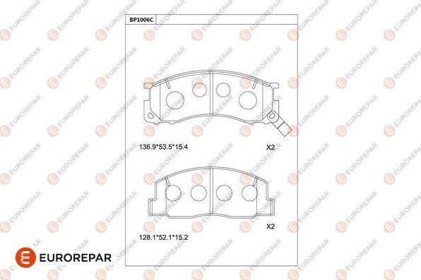 EUROREPAR 1681278480 - Kit pastiglie freno, Freno a disco autozon.pro