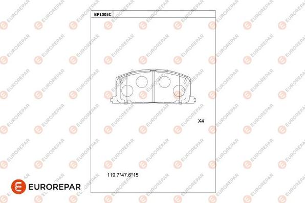 EUROREPAR 1681278380 - Kit pastiglie freno, Freno a disco autozon.pro