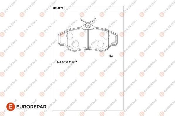 EUROREPAR 1681278780 - Kit pastiglie freno, Freno a disco autozon.pro