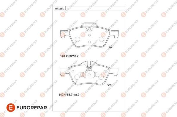 EUROREPAR 1681273880 - Kit pastiglie freno, Freno a disco autozon.pro