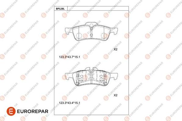 EUROREPAR 1681272880 - Kit pastiglie freno, Freno a disco autozon.pro