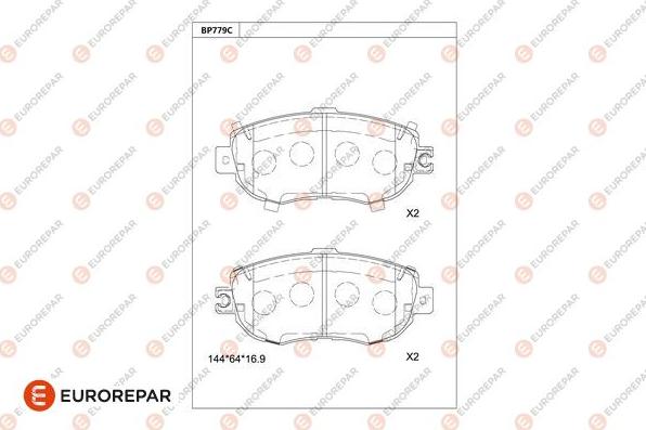 EUROREPAR 1681277480 - Kit pastiglie freno, Freno a disco autozon.pro