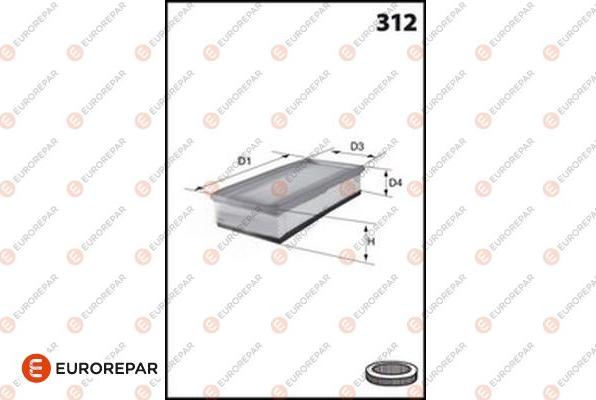 EUROREPAR 1682259280 - Filtro aria autozon.pro