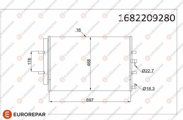 EUROREPAR 1682209280 - Condensatore, Climatizzatore autozon.pro