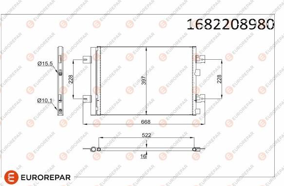 EUROREPAR 1682208980 - Condensatore, Climatizzatore autozon.pro