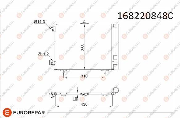 EUROREPAR 1682208480 - Condensatore, Climatizzatore autozon.pro