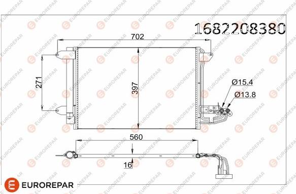 EUROREPAR 1682208380 - Condensatore, Climatizzatore autozon.pro