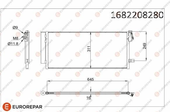 EUROREPAR 1682208280 - Condensatore, Climatizzatore autozon.pro