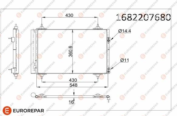 EUROREPAR 1682207680 - Condensatore, Climatizzatore autozon.pro