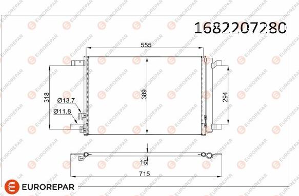 EUROREPAR 1682207280 - Condensatore, Climatizzatore autozon.pro