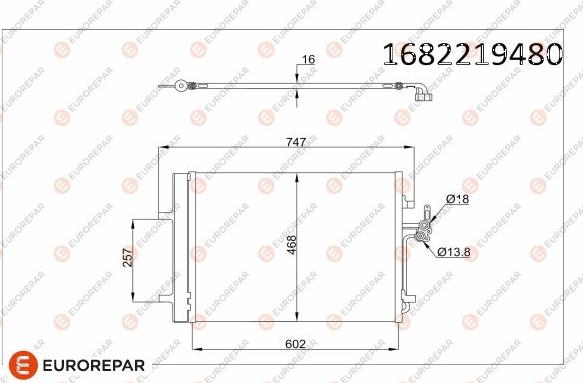 EUROREPAR 1682219480 - Condensatore, Climatizzatore autozon.pro