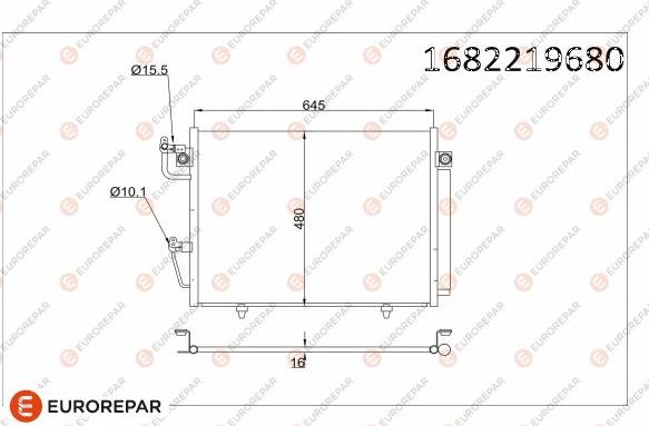 EUROREPAR 1682219680 - Condensatore, Climatizzatore autozon.pro